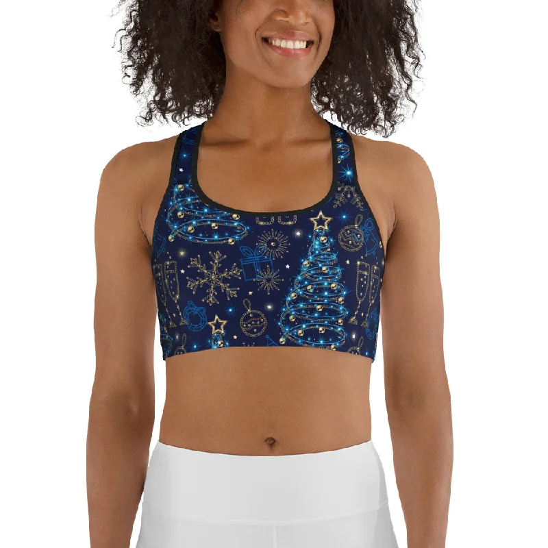 Twinkling Tinsel Dreams Sports Bra