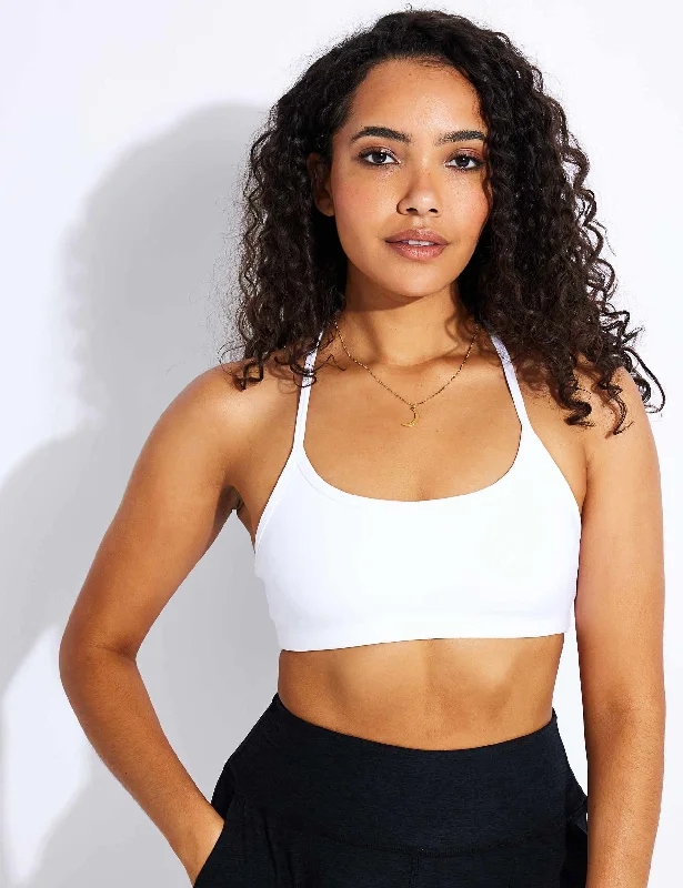 Spacedye Slim Racerback Bra - Cloud White