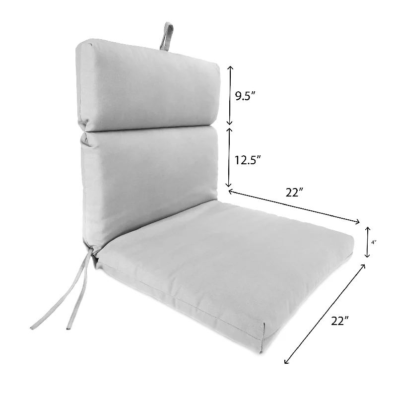 22" x 44" Green Solid Outdoor Chair Cushion with Ties and Loop - 44'' L x 22'' W x 4'' H