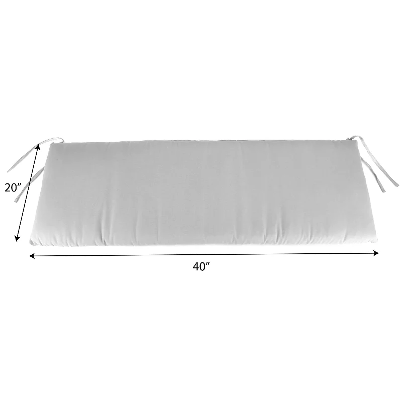 40" x 20" Outdoor Bench Cushion with Ties - 20'' L x 40'' W x 3'' H