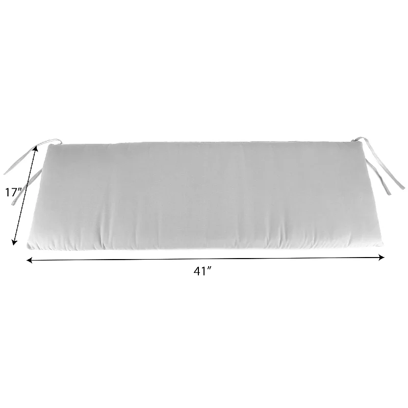 41" x 17" Outdoor Bench Cushion with Ties - 17'' L x 41'' W x 3'' H