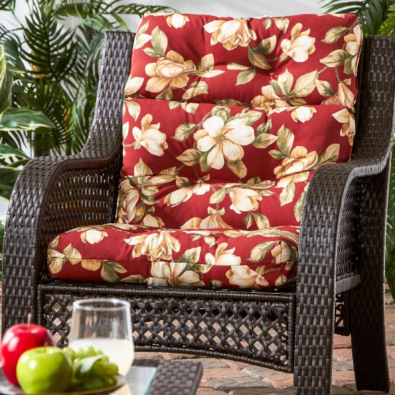 44x22-inch Outdoor Roma Floral High-Back Chair Cushion (Cushion Only)