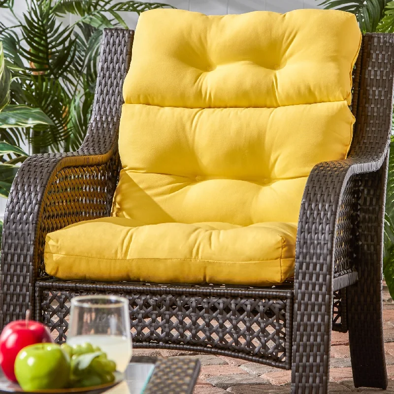 44x22-inch Outdoor Sunbeam Yellow High-back Chair Cushion (Cushion Only)