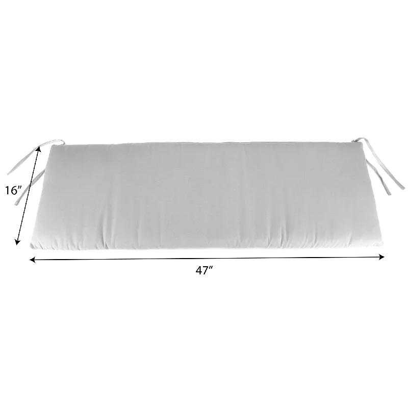 47" x 16" Outdoor Bench Cushion with Ties - 16'' L x 47'' W x 3'' H