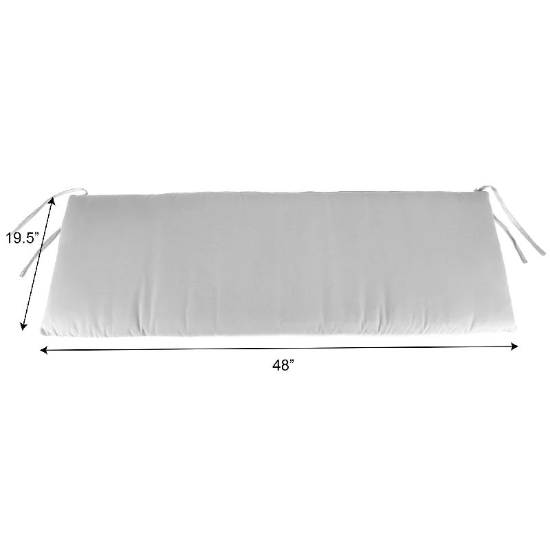 48" x 20" Outdoor Bench Cushion with Ties - 19.5'' L x 48'' W x 3'' H