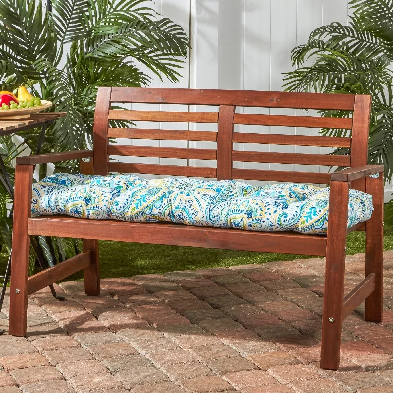 51x18-inch Painted Paisley Outdoor Bench Cushion (Cushion Only)