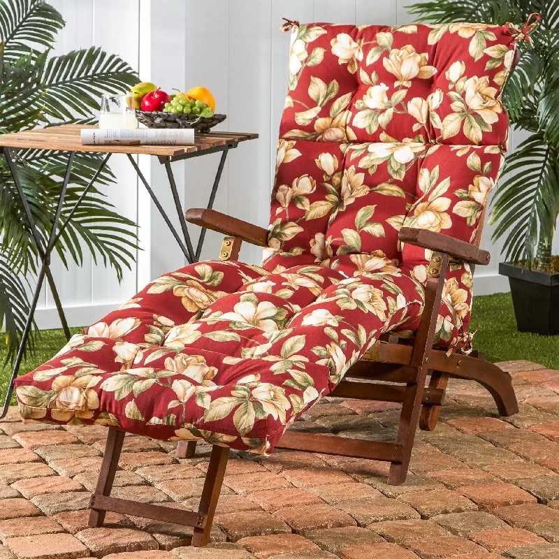 72-inch Outdoor Roma Floral Chaise Lounger Cushion