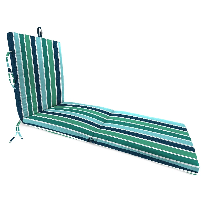 72" x 21" Blue Stripe Outdoor Chaise Lounge Cushion with Ties and Loop - 72'' L x 21'' W x 3'' H