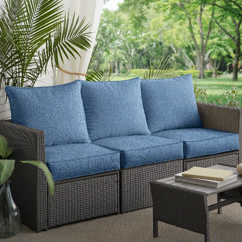 Blue Indoor/ Outdoor Deep Seating Sofa Pillow and Cushion Set (Cushions Only) - 23 in x 25 in x 5 in