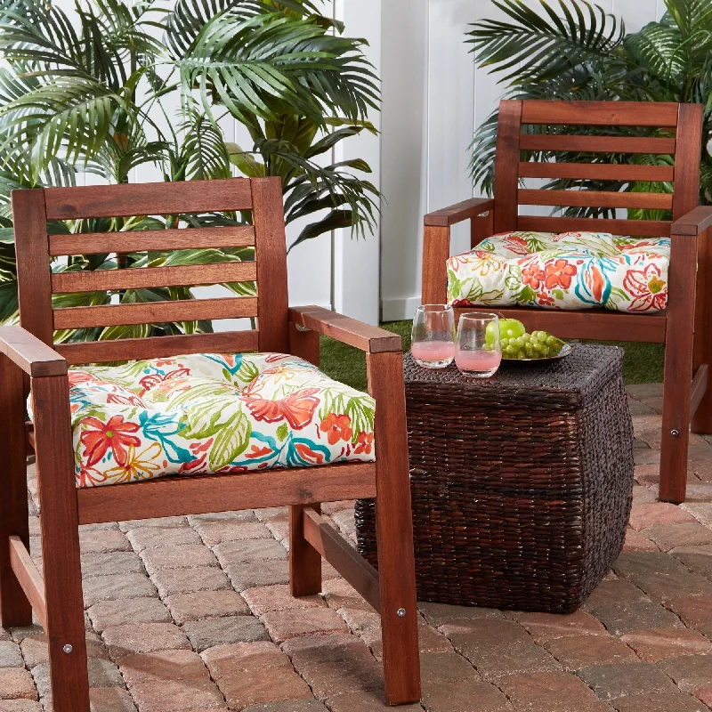 Breeze Floral 20-inch Outdoor Dining Seat Cushion (Set of 2)