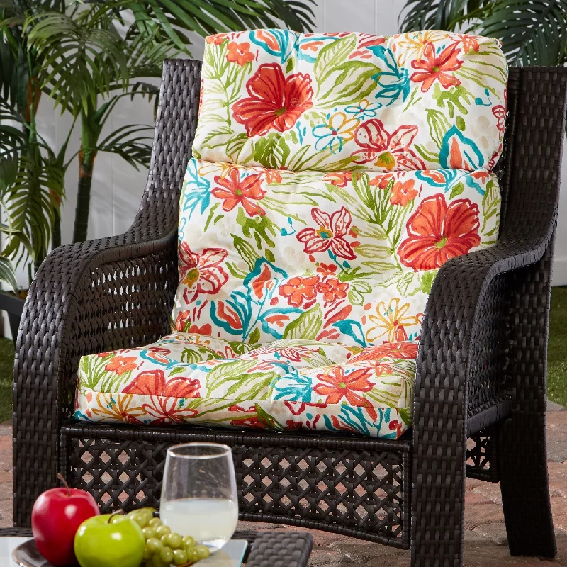 Breeze Floral 22-inch x 44-inch Outdoor High Back Chair Cushion (Cushion Only)