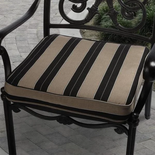 Clara 19-inch Indoor/ Outdoor Brown Striped Sunbrella Chair Cushion