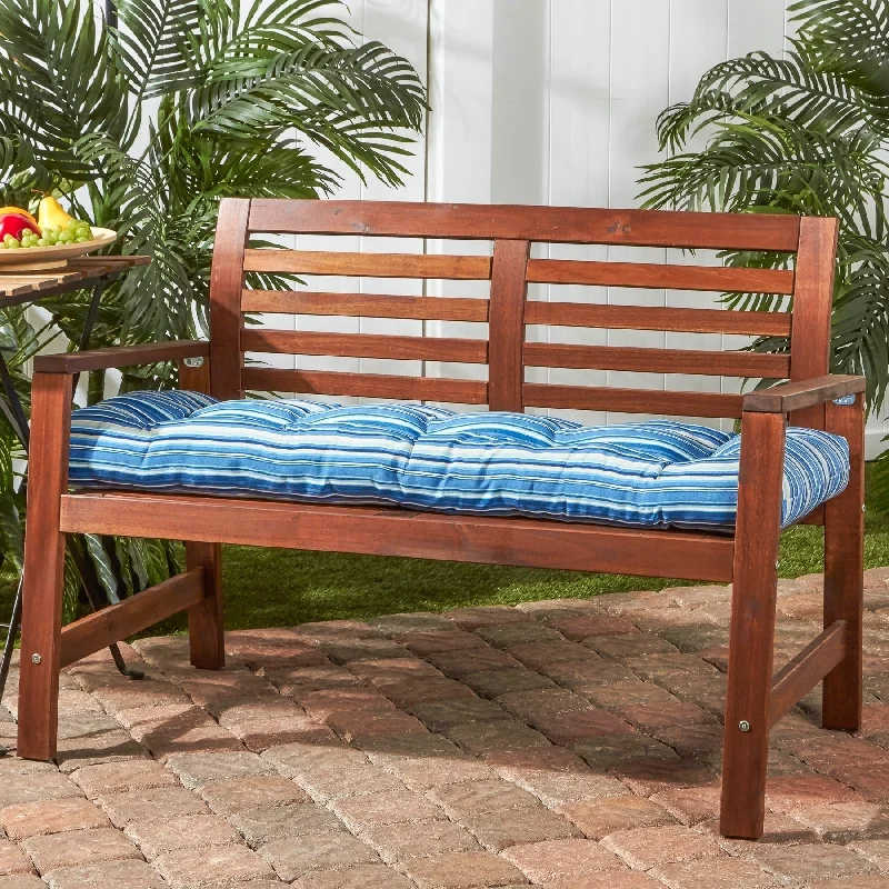 Coastal Stripe 18-inch x 51-inch Outdoor Bench Cushion (Cushion Only)