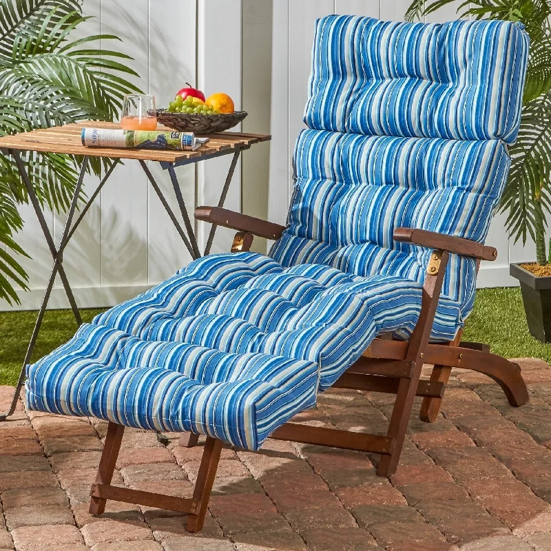 Coastal Stripe Outdoor Chaise Lounger Cushion