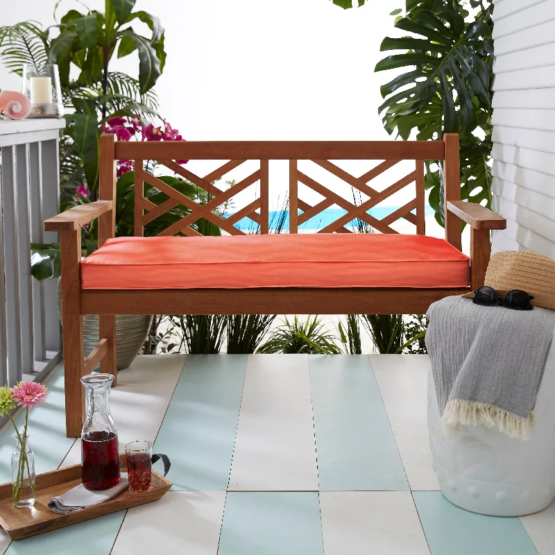 Coral Corded Indoor/ Outdoor Bench Cushion