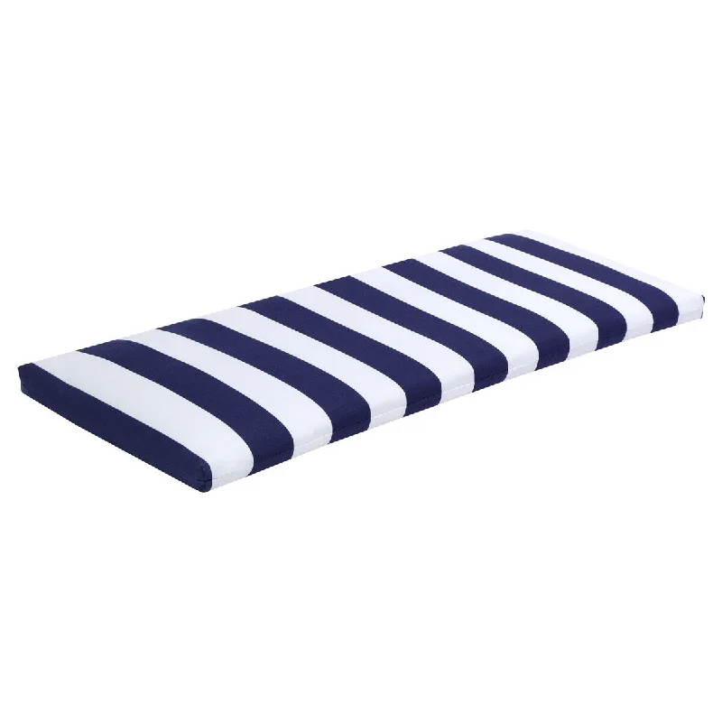 Decor Therapy Outdoor Patio Bench Cushion in Navy Cabana