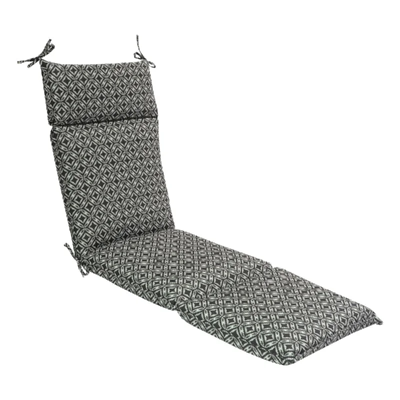 Decor Therapy Outdoor Patio Chaise Cushion in Black & Biscuit Geo