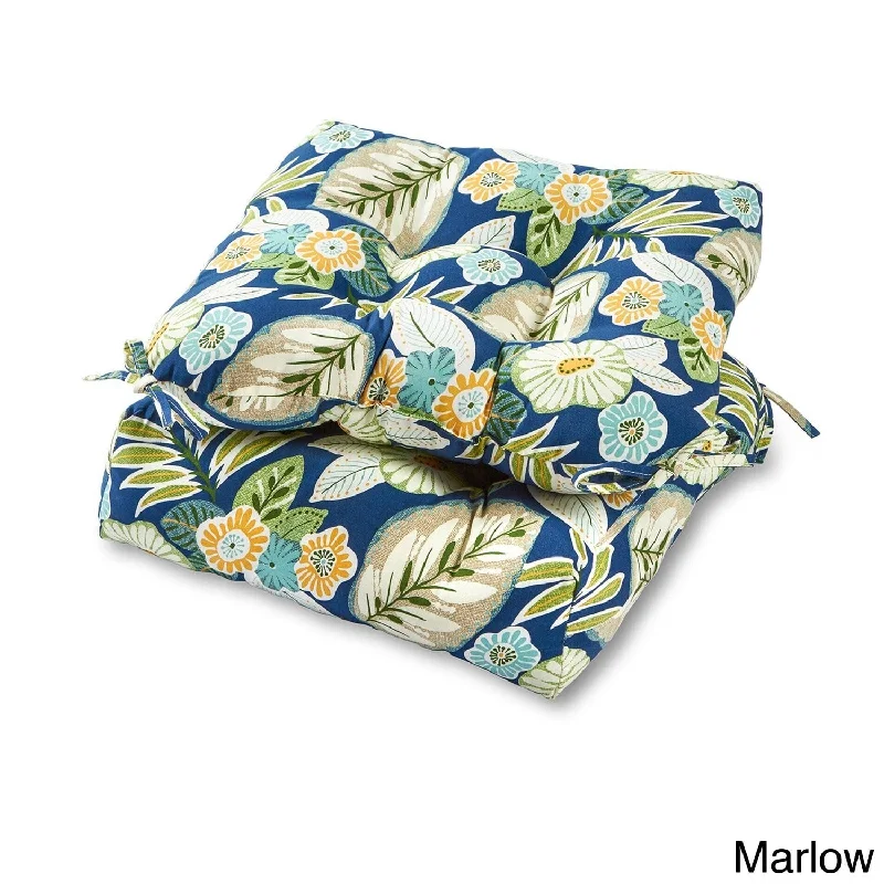 Floral 20-inch Outdoor Chair Cushion (Set of 2)