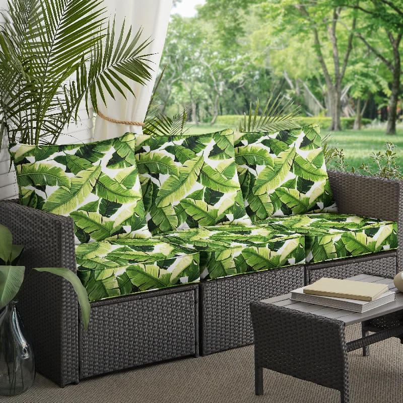 Green Indoor/ Outdoor Deep Seating Sofa Pillow and Cushion Set