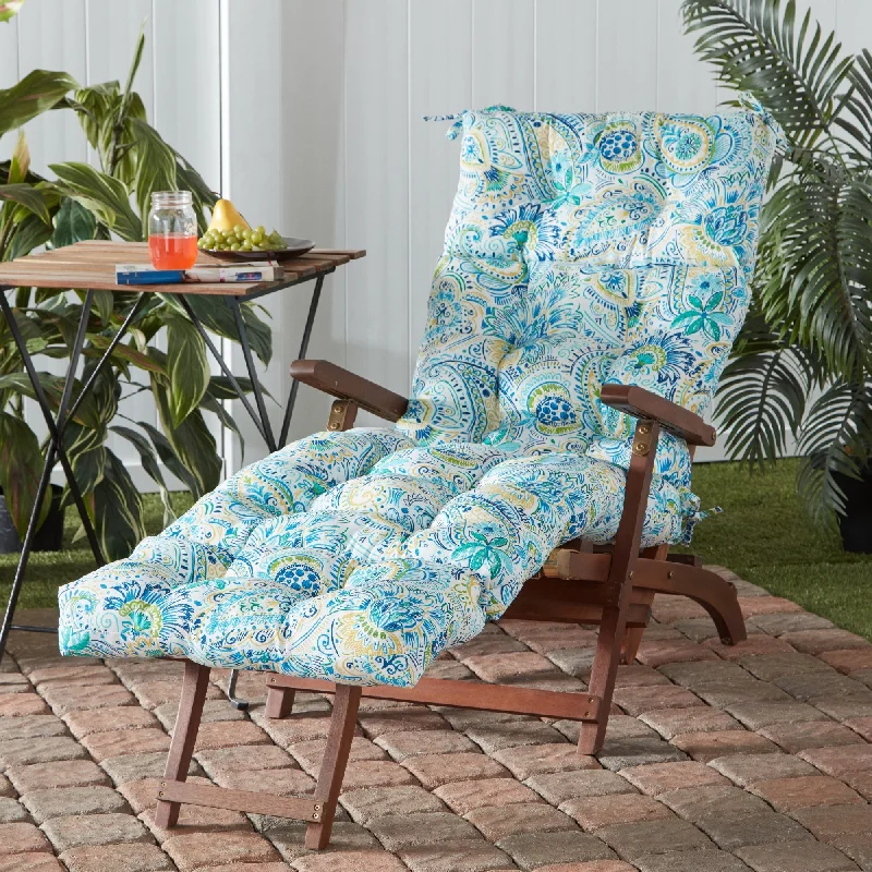 Greendale Home Fashions Painted Paisley Outdoor Chaise Lounger Cushion