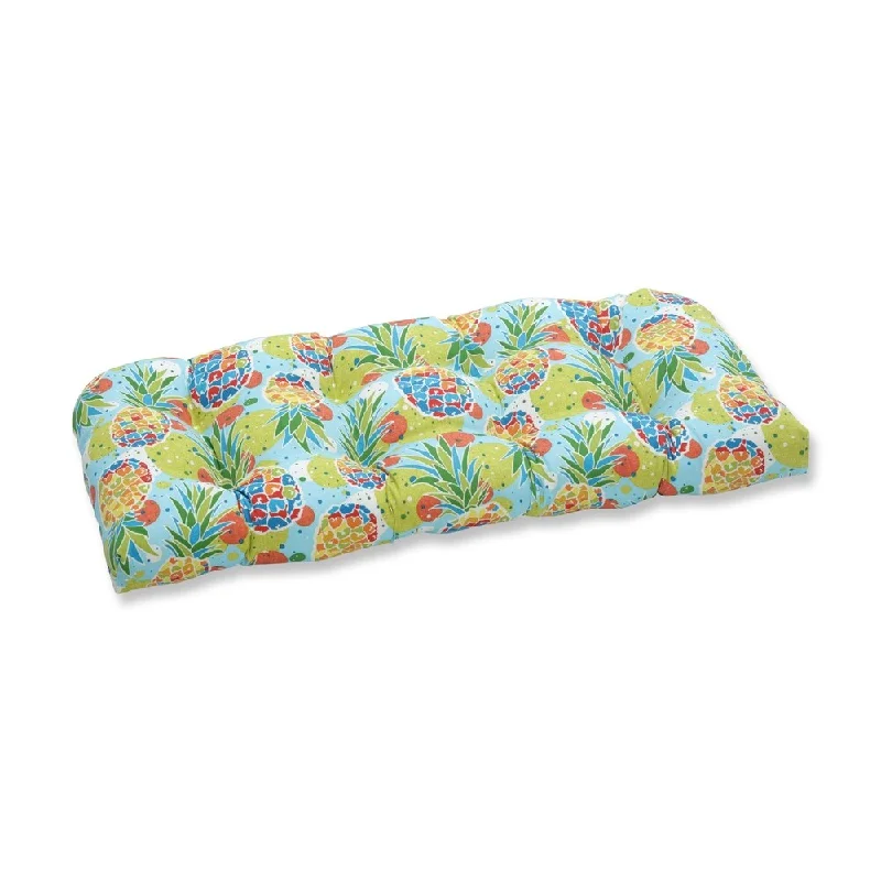 Hala Kahiki Tropic Blue Wicker Loveseat Cushion