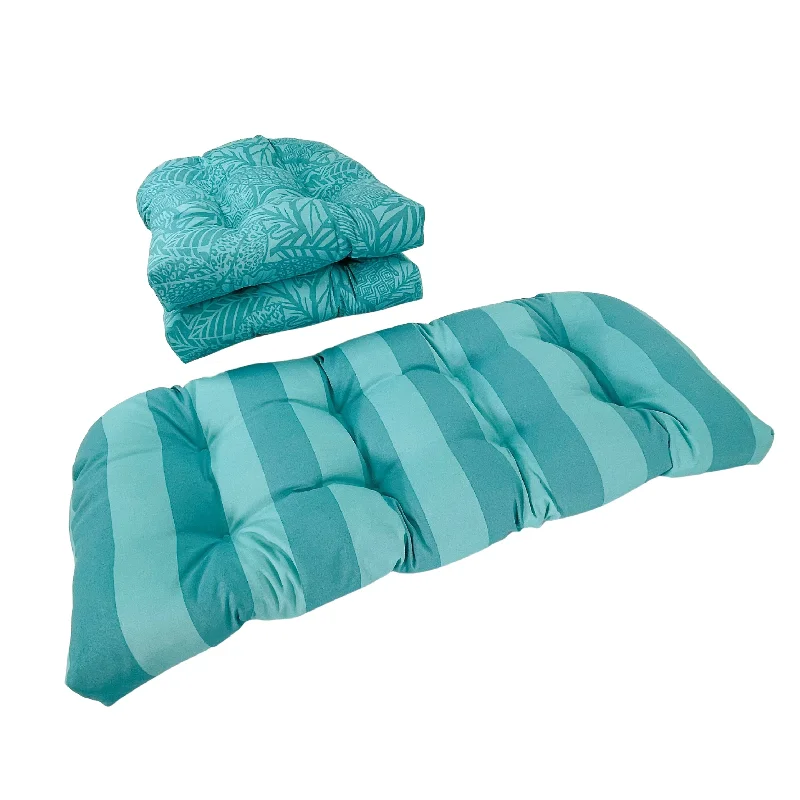 Outdoor Maven Preview Lagoon 3 Piece Cushion Set - 19" x 44" x 3.5"H