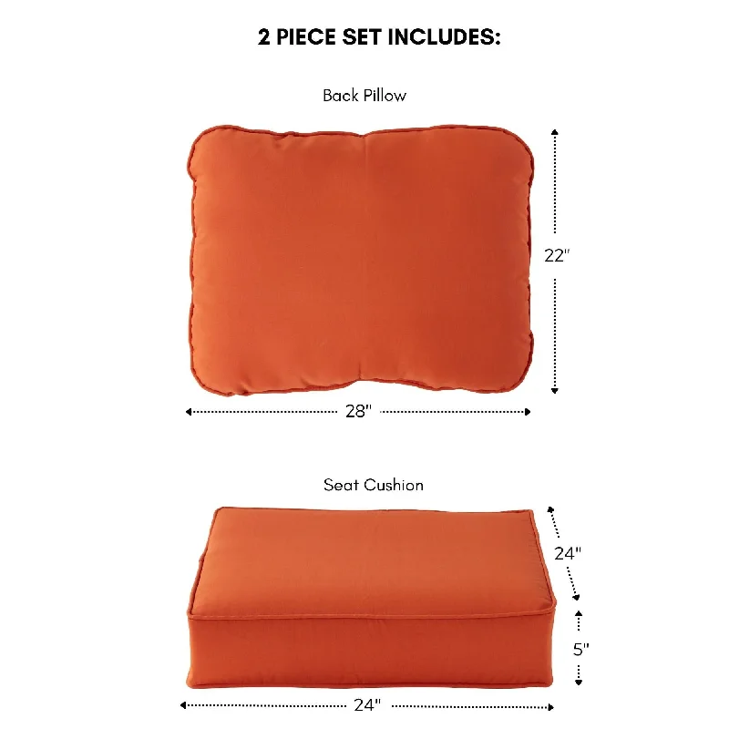 Outdoor Rust 2-Piece Premium Deep Seat Cushion Set (Cushions Only)