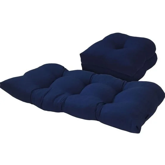 Outdoor Solid Navy 3 Piece Cushion Set - 19"x44", 19"x19"