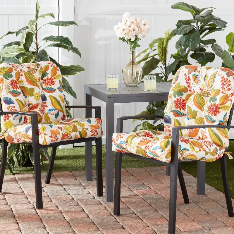 Outdoor Tufted Dining Chair Cushion (Set of 2)