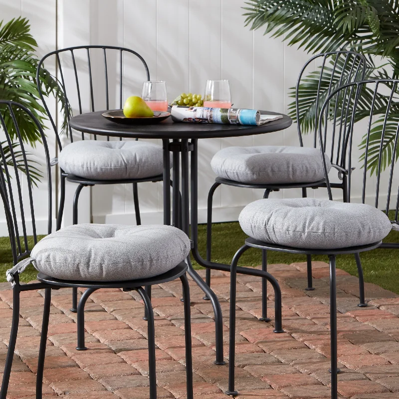 Outdoor15-inch Round Bistro Chair Cushion (Set of 4)