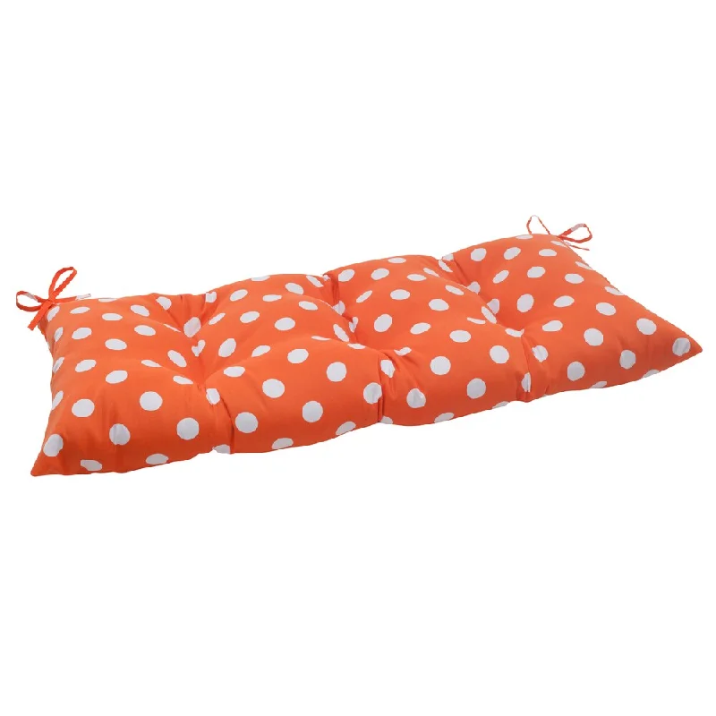 Pillow Perfect Orange Polka Dot Indoor/ Outdoor Loveseat Cushion