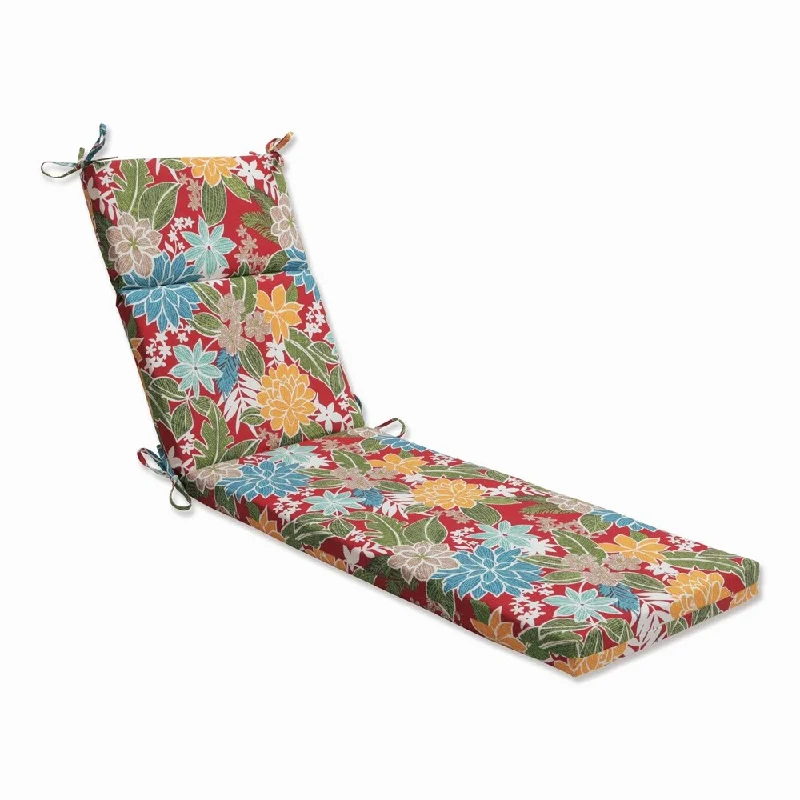 Pillow Perfect Outdoor Bora Cay Red Chaise Lounge Cushion - 72.5 X 21 X 3 - 72.5 X 21 X 3