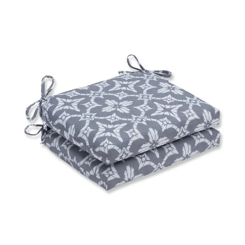 Pillow Perfect Outdoor/ Indoor Aspidoras Gray Squared Corners Seat Cushion (Set of 2)