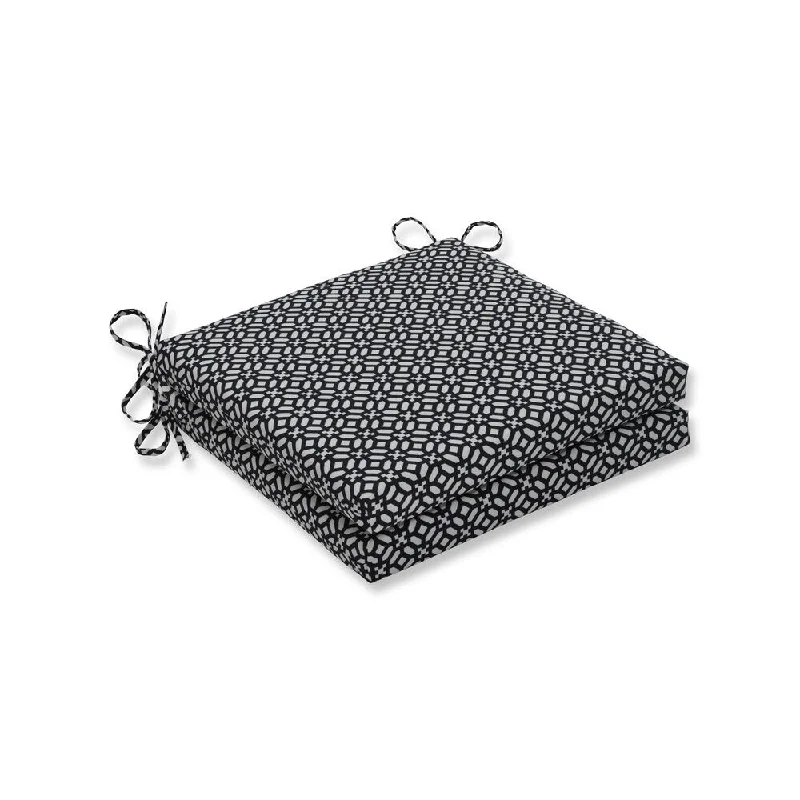 Pillow Perfect Outdoor/Indoor In The Frame Ebony Squared Corners Seat Cushion 20x20x3 (Set of 2)