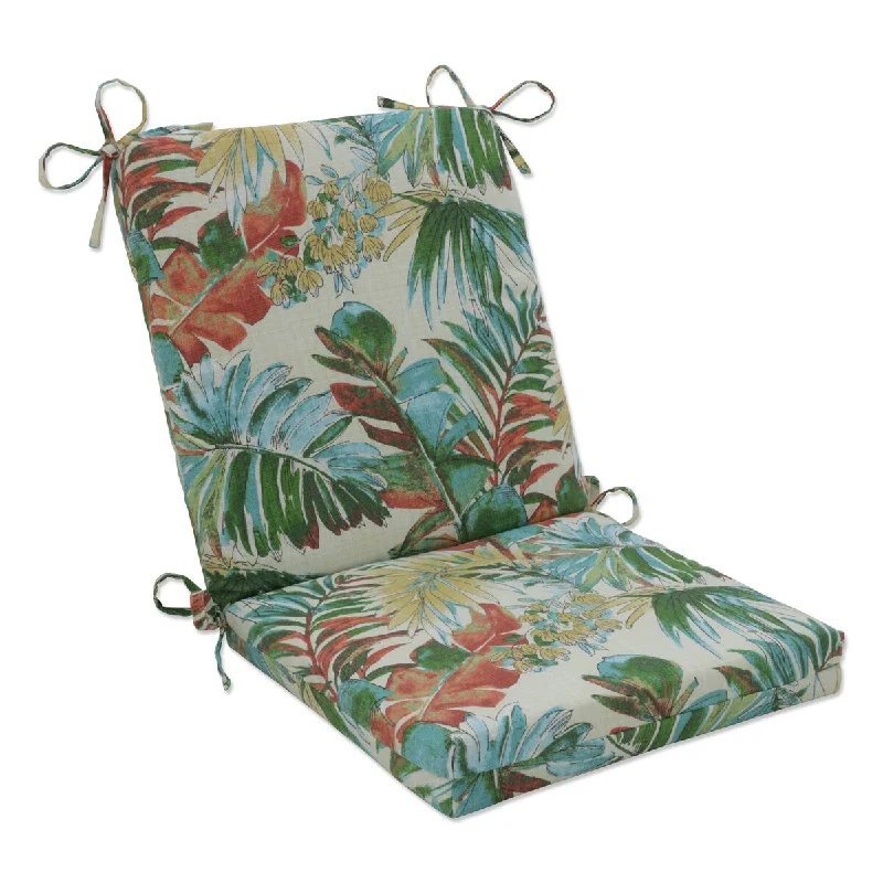 Pillow Perfect Outdoor | Indoor Sengala Teal Chair Cushion 36.5 X 18 X 3