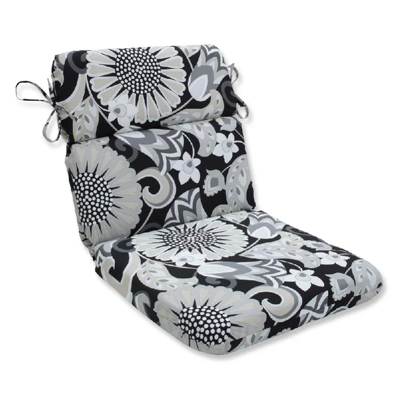 Pillow Perfect Outdoor/ Indoor Sophia Graphite Rounded Corners Chair Cushion