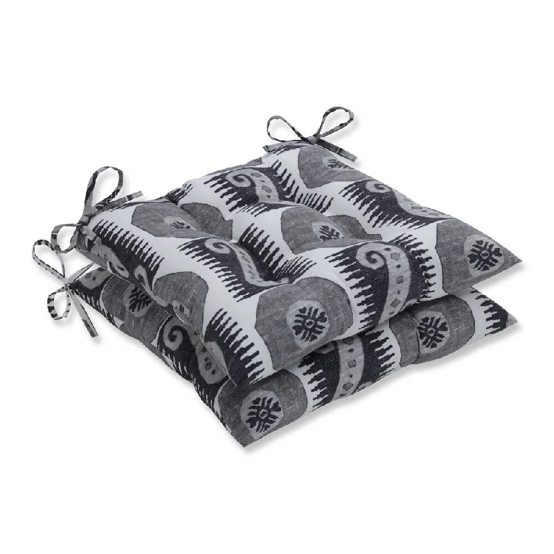 Pillow Perfect Outdoor / Indoor Souk Treasure Midnight Black Wrought Iron Seat Cushion (Set of 2)