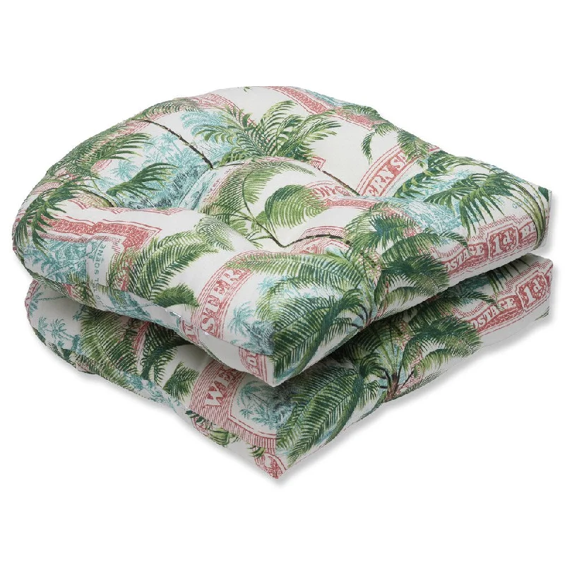 Pillow Perfect Outdoor Key Biscayne Bayou Wicker Seat Cushion (Set of 2)