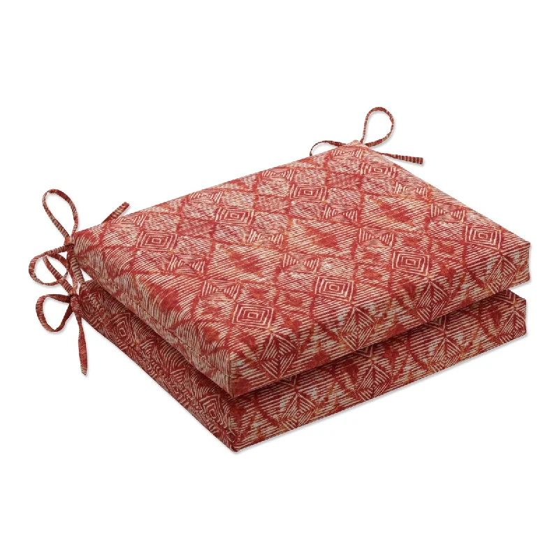 Pillow Perfect Outdoor Nesco Sunset Squared Corners Seat Cushion (Set of 2) - 16 X 18.5 X 3 - 16 X 18.5 X 3