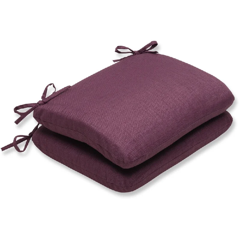 Pillow Perfect Outdoor Purple Rounded Corners Seat Cushion (Set of 2)