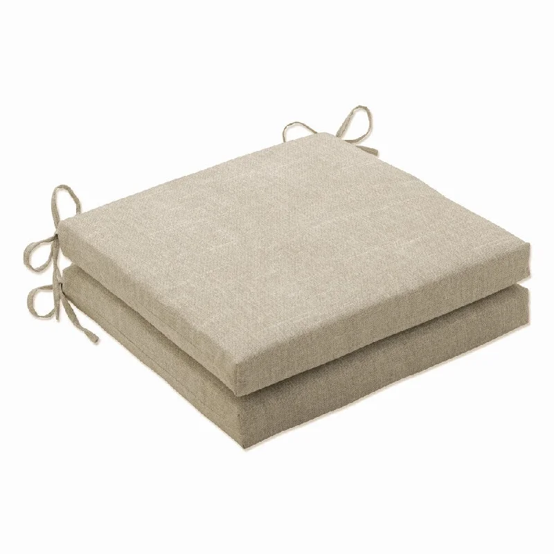 Pillow Perfect Outdoor Tory Bisque Squared Corners Seat Cushion 20x20x3 (Set of 2) - 20 X 20 X 3 - 20 X 20 X 3