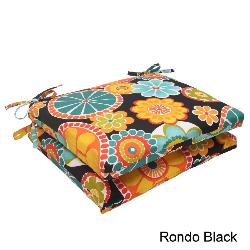 Pillow Perfect 'Rondo' Outdoor Squared Seat Cushions (Set of 2)