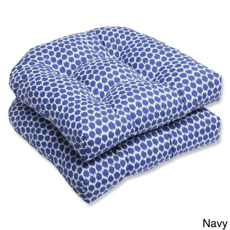 Pillow Perfect Seeing Spots Wicker Seat Outdoor Cushions (Set of 2)