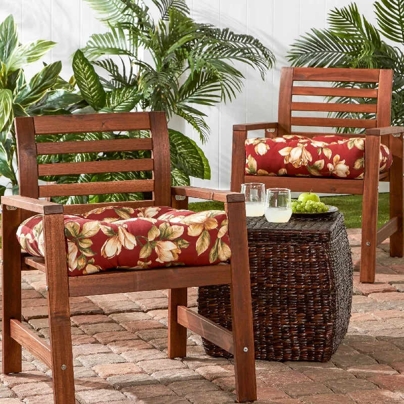 Roma 20-inch Outdoor Floral Chair Cushion (Set of 2)