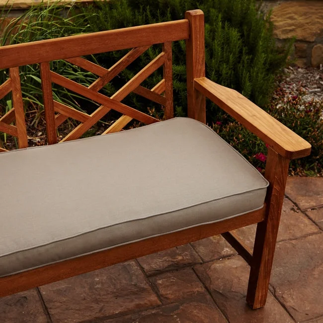 Sorra Home Clara Taupe Outdoor Sunbrella Bench Cushion