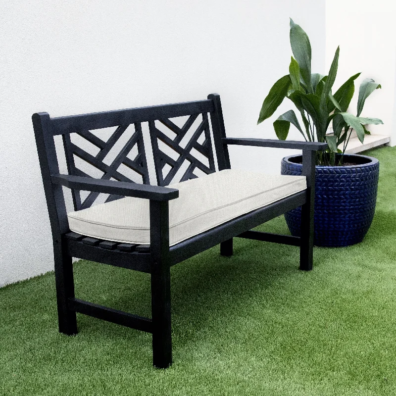 Sorra Home Outdura Rumor Snow Indoor/Outdoor Corded Bench Cushion