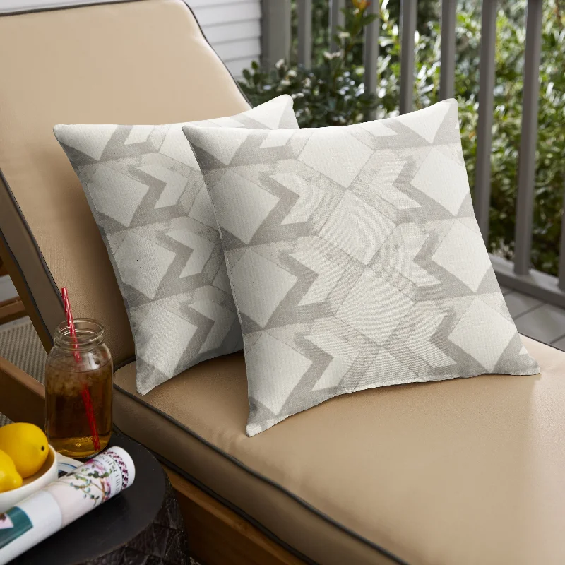 Sorra Home Outdura Saxon Linen Indoor/Outdoor Knife Edge Square Pillows (Set of 2)