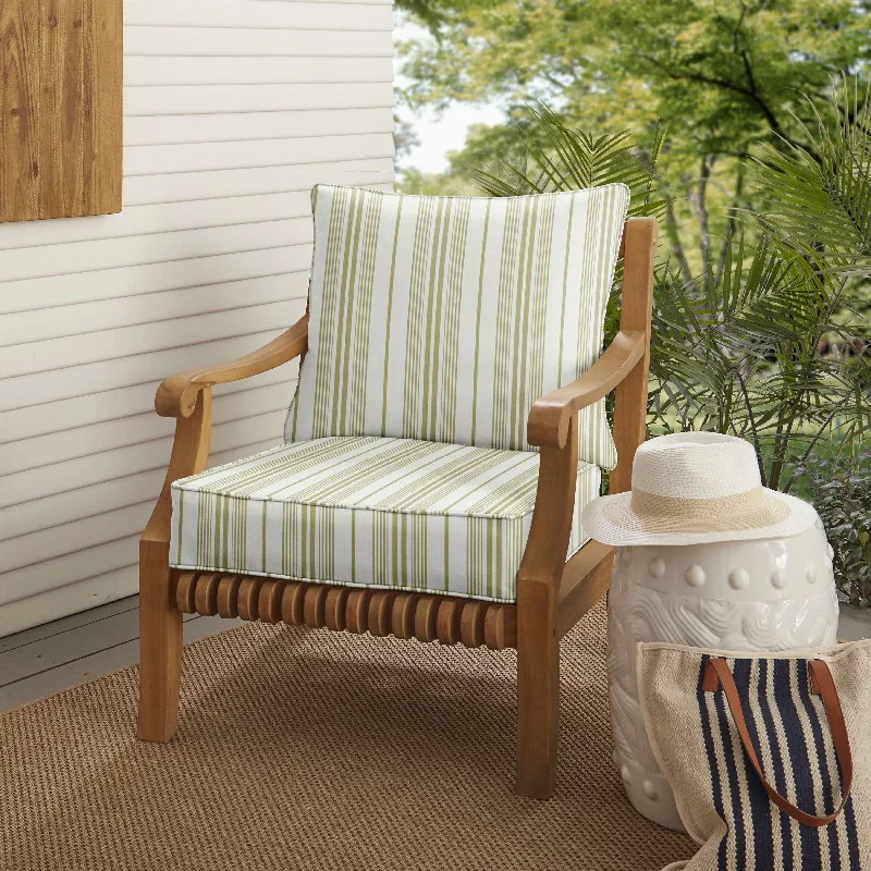 Sorra Home Outdura Wellfleet Indoor/Outdoor Corded Deep Seating Pillow and Cushion Chair Set