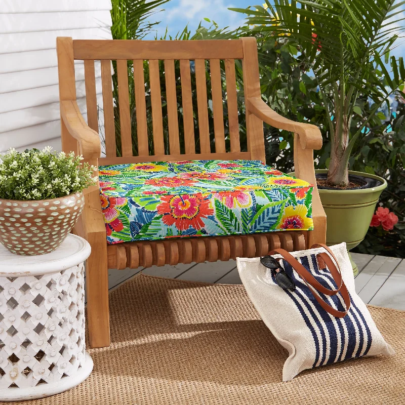 Sorra Home Pensacola Multi Outdoor/Indoor Corded Chair Cushion 22in x 22in x 4in - 22in x 22in x 4in