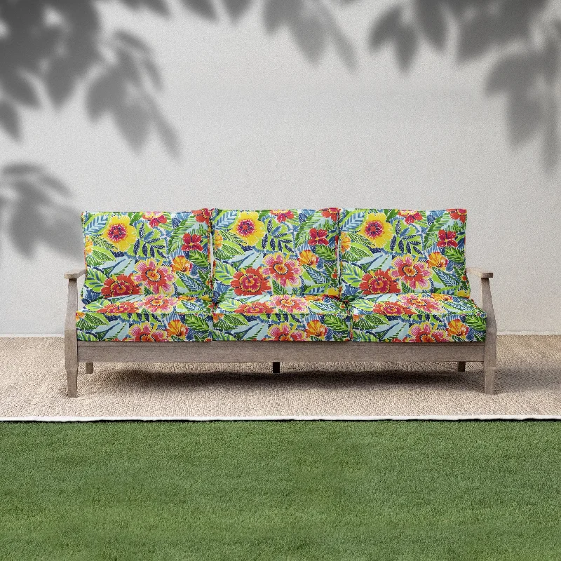 Sorra Home Pensacola Multi Outdoor/Indoor Deep Seating Sofa Cushion Set 22.5in x 22.5in x 5in